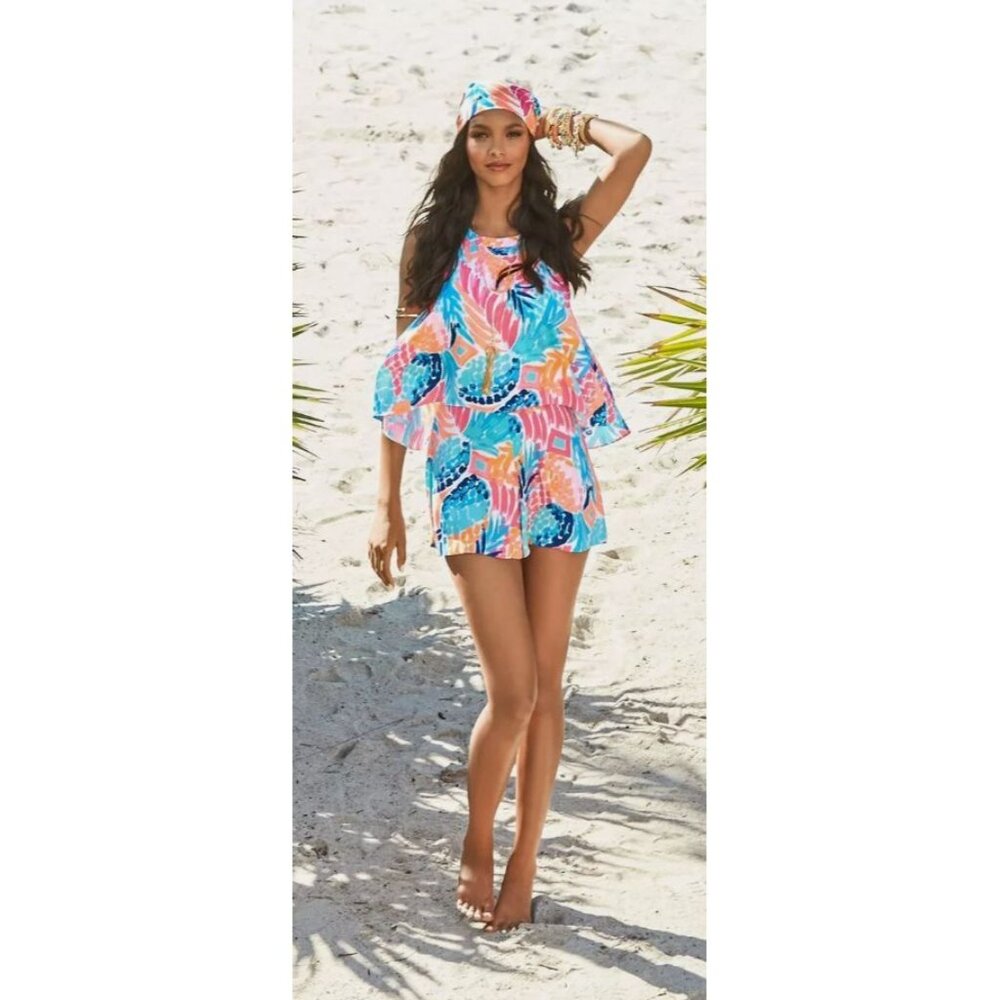 Lilly Pulitzer Edona 4 Romper Summer Shorts Tropical Preppy Vacation